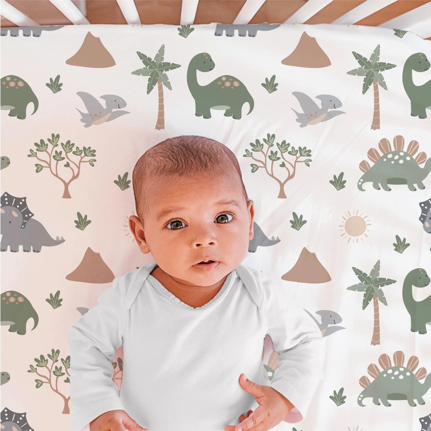 Jurassic Dinosaur Dreams 3 Piece Baby Boys Crib Bedding Set by The Peanutshell