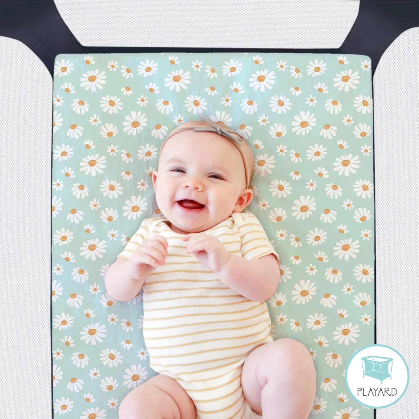 Daisy Dreams Multicolor Girl Baby Playard Mini Crib Sheets, 3-Pack by The Peanutshell