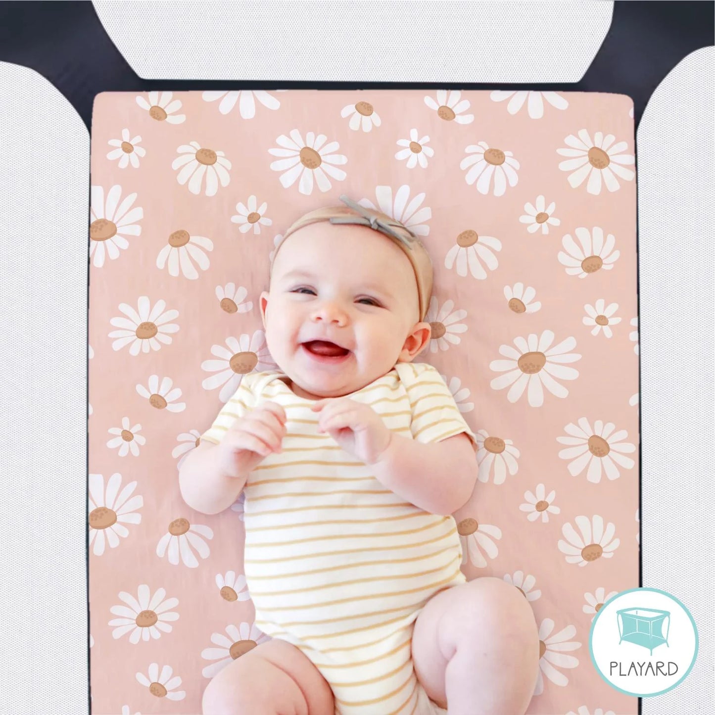 Daisy Dreams Multicolor Girl Baby Playard Mini Crib Sheets, 3-Pack by The Peanutshell
