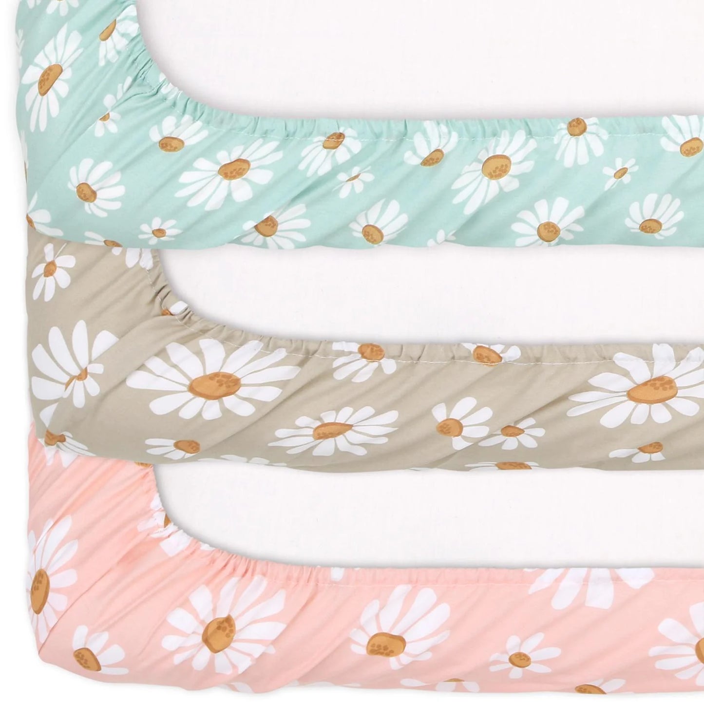 Daisy Dreams Multicolor Girl Baby Playard Mini Crib Sheets, 3-Pack by The Peanutshell