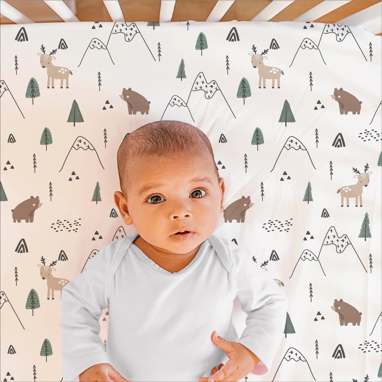 Woodland Camo 3 Piece Baby Boys Crib Bedding Set by The Peanutshell