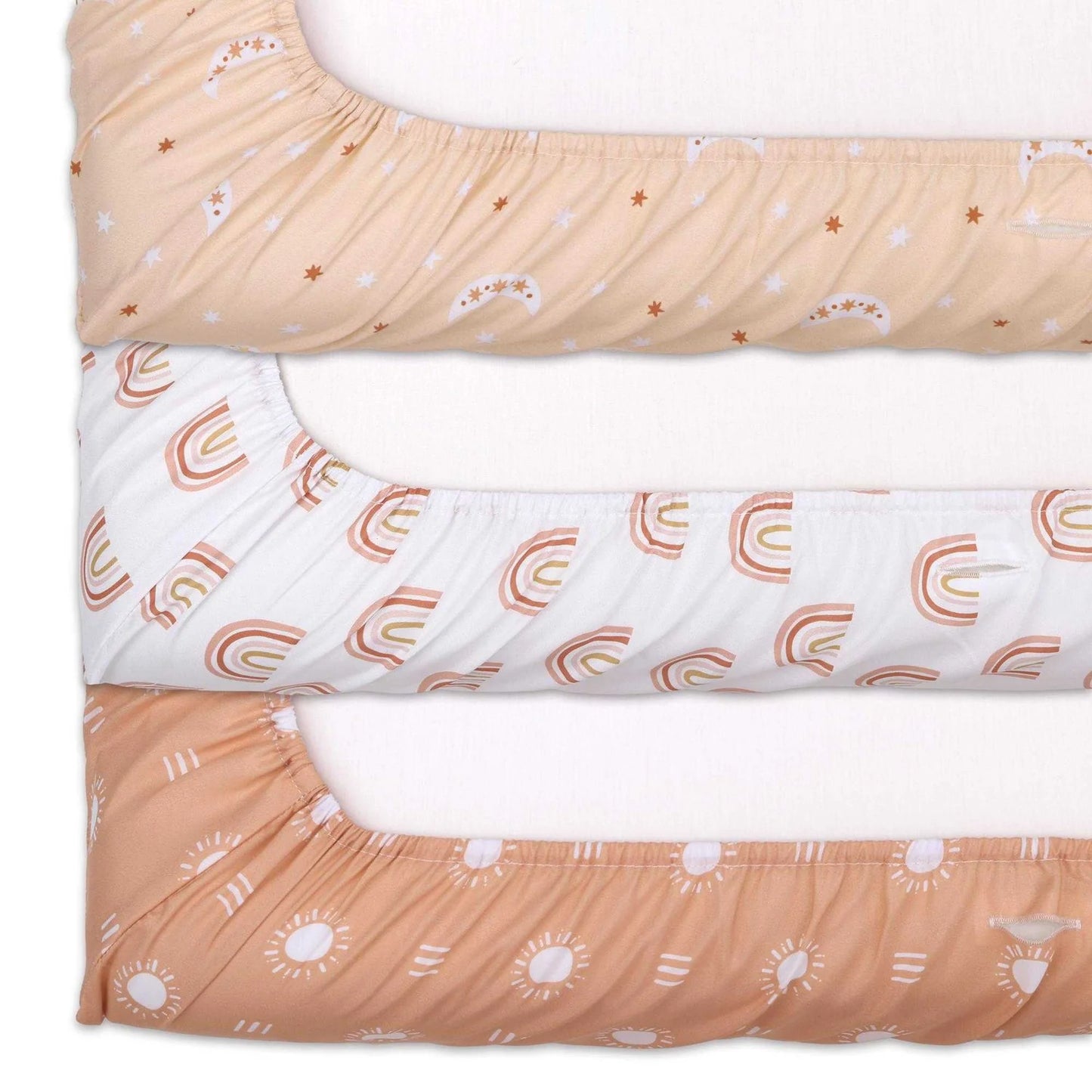 Boho Rainbow Unisex Baby Changing Pad Covers Set of 3 by The Peanutshell