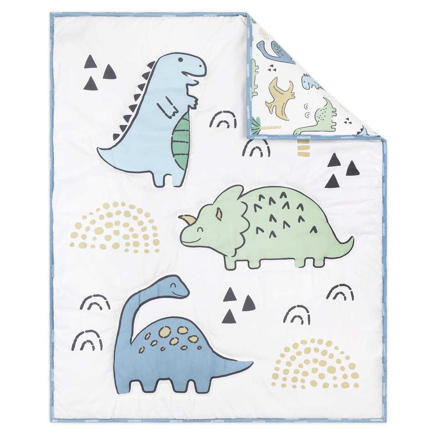 Chambray Blue Dino Dreams 5 Piece Baby Boys Crib Bedding by The Peanutshell
