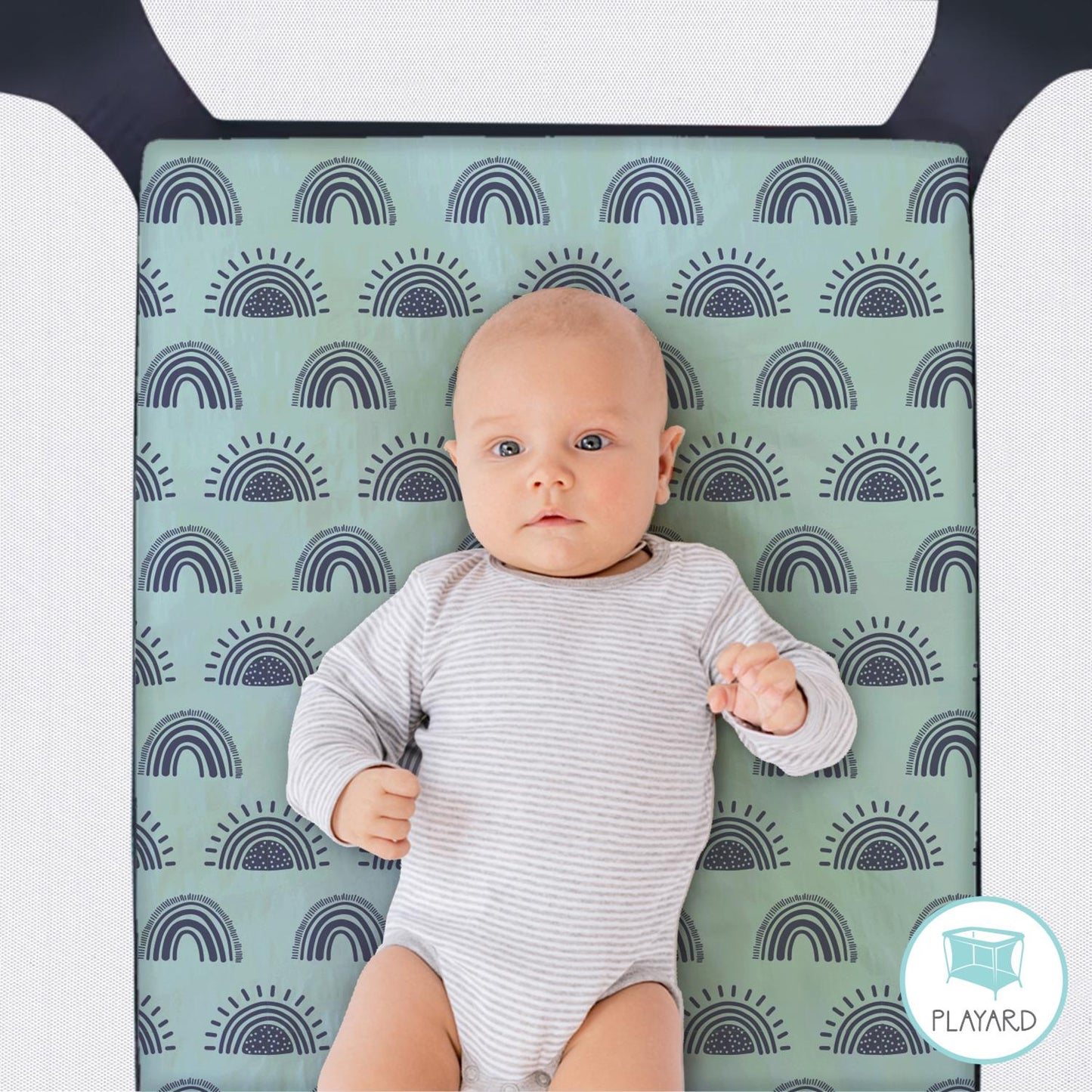 Day & Night Unisex Baby Playard Mini Crib Sheets, 3-Pack by The Peanutshell