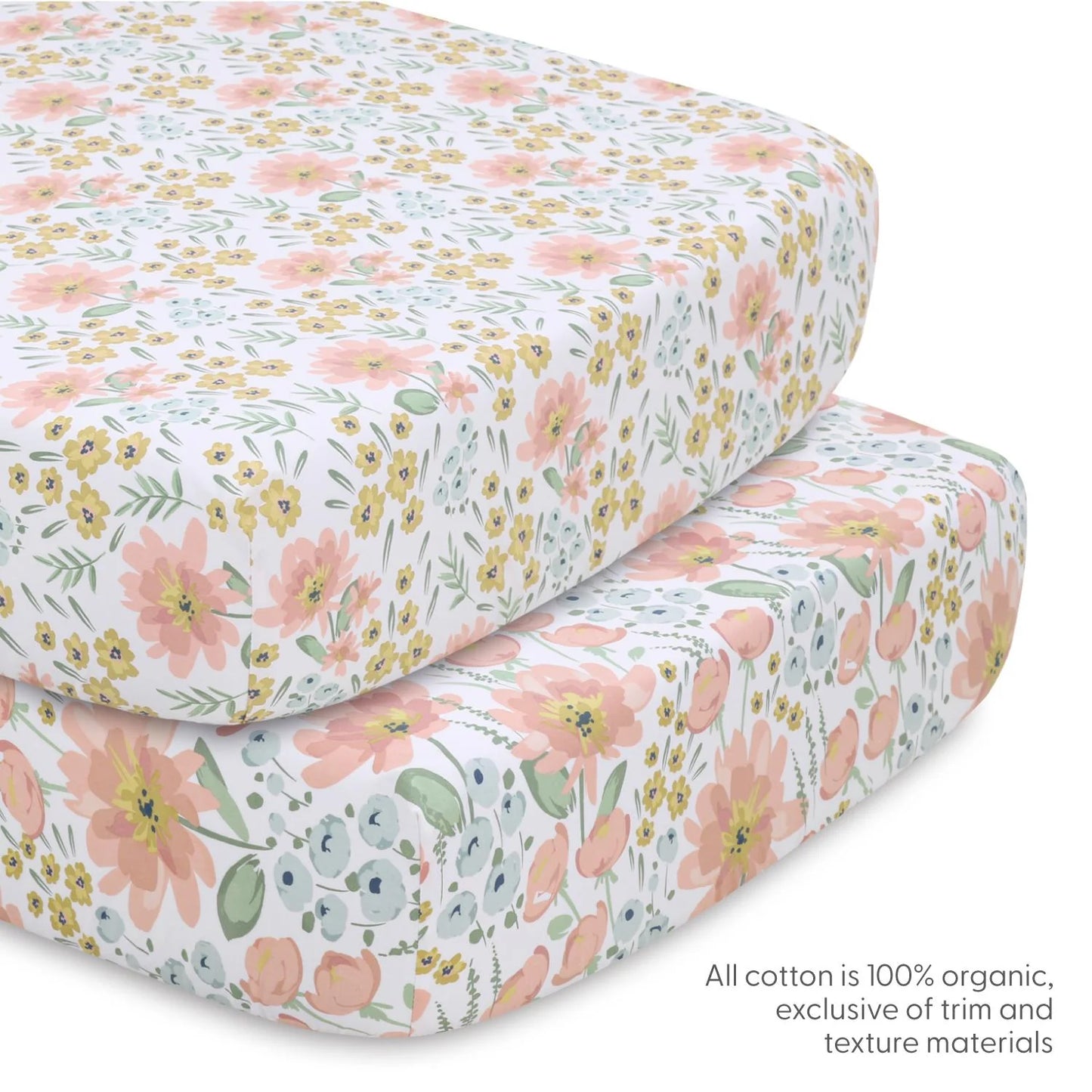 Wildflower Organic Cotton 4 Piece Baby Girls Crib Bedding Set by The Peanutshell
