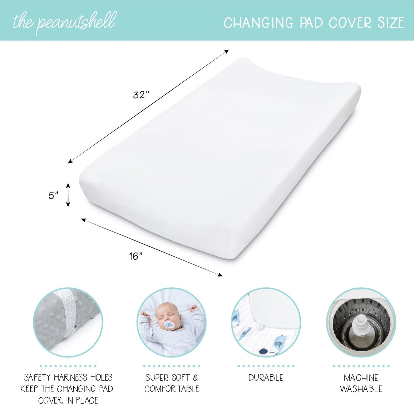 Boho Rainbow Unisex Baby Changing Pad Covers Set of 3 by The Peanutshell