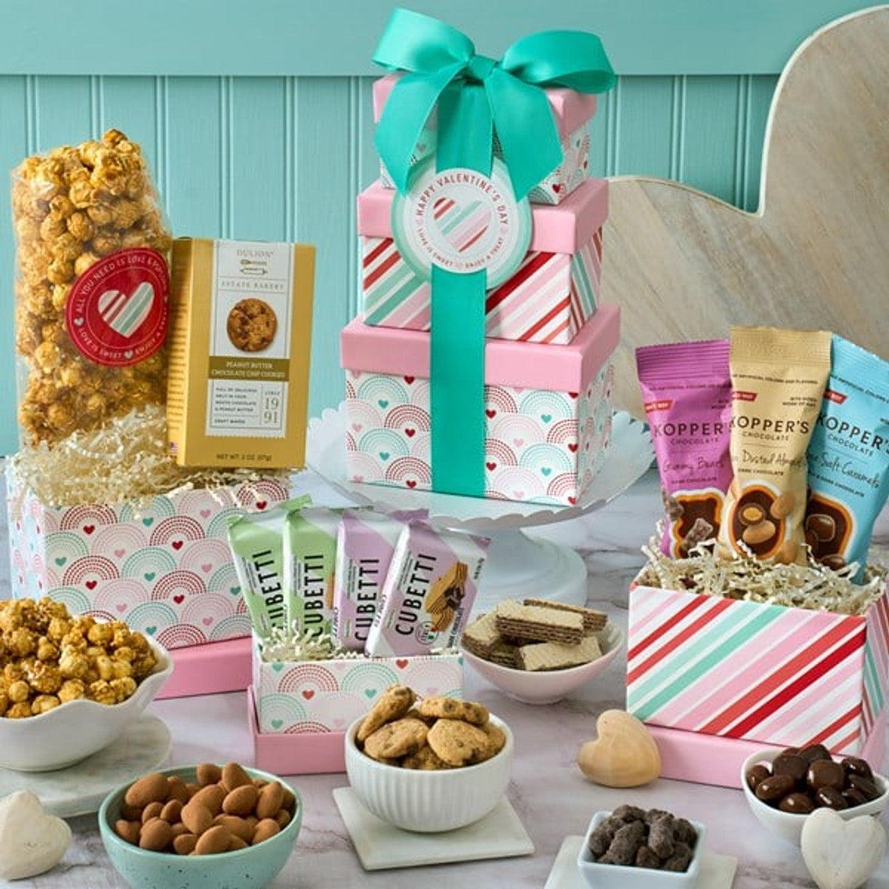 From the Heart: Gourmet Sweet Treats Valentine's Day Gift Tower