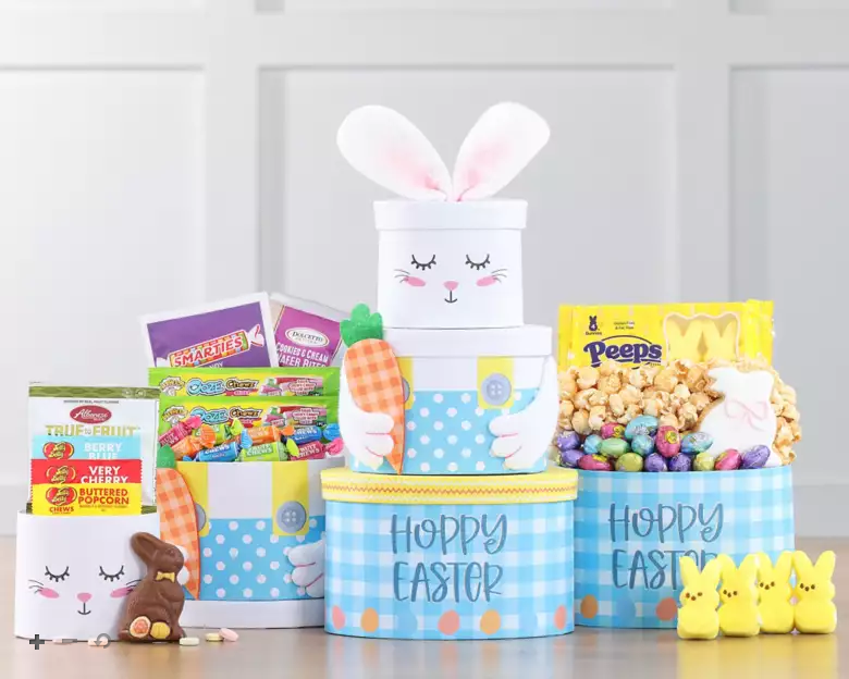 Hoppy Bunny Springtime Sweet Treats Easter Gift Tower