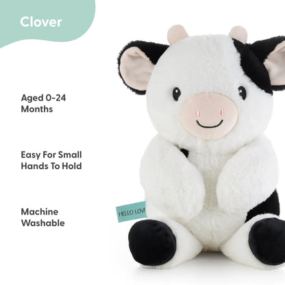 Clover the Plush Spotted Cow Stuffed Animal Unisex Baby or Toddler Toy, 10" Tall