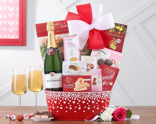 Taittinger Brut La Francaise: Valentine's Day Champagne Gift Basket