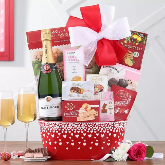 Taittinger Brut La Francaise: Valentine's Day Champagne Gift Basket