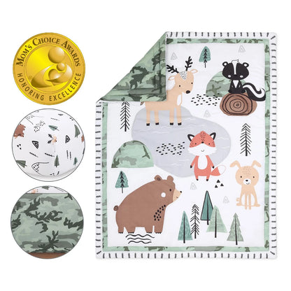 Woodland Camo 3 Piece Baby Boys Crib Bedding Set by The Peanutshell