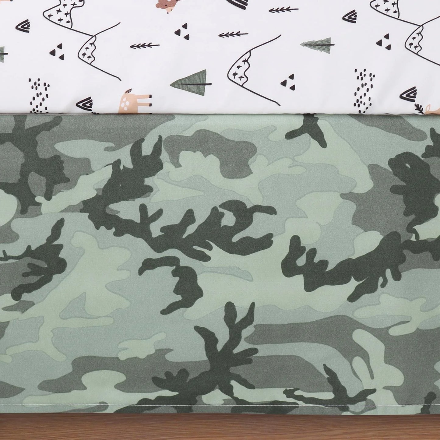 Woodland Camo 3 Piece Baby Boys Crib Bedding Set by The Peanutshell