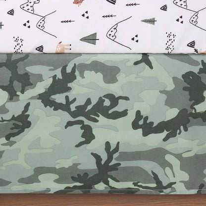 Woodland Camo 3 Piece Baby Boys Crib Bedding Set by The Peanutshell
