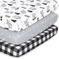 Woodland & Plaid Boy Baby Playard Mini Crib Sheets, 3-Pack by The Peanutshell