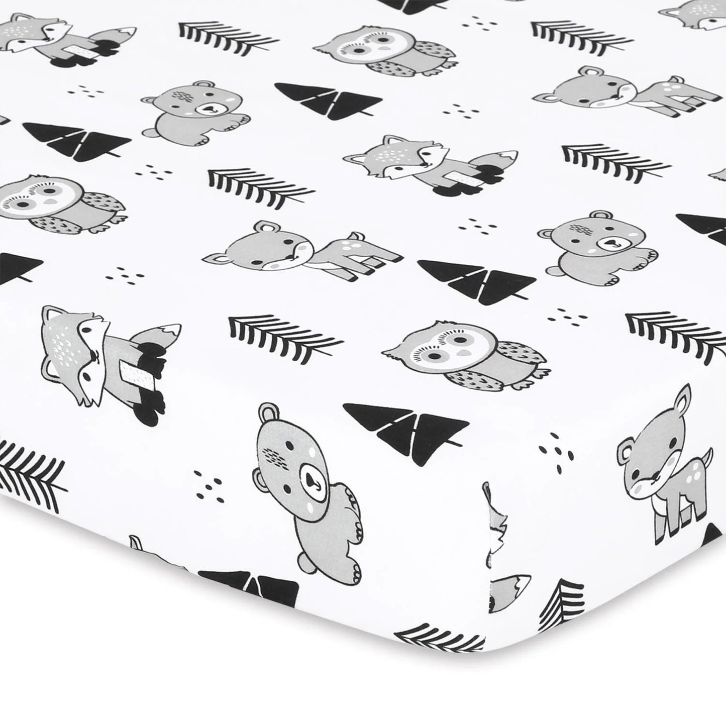 Woodland & Plaid Boy Baby Playard Mini Crib Sheets, 3-Pack by The Peanutshell