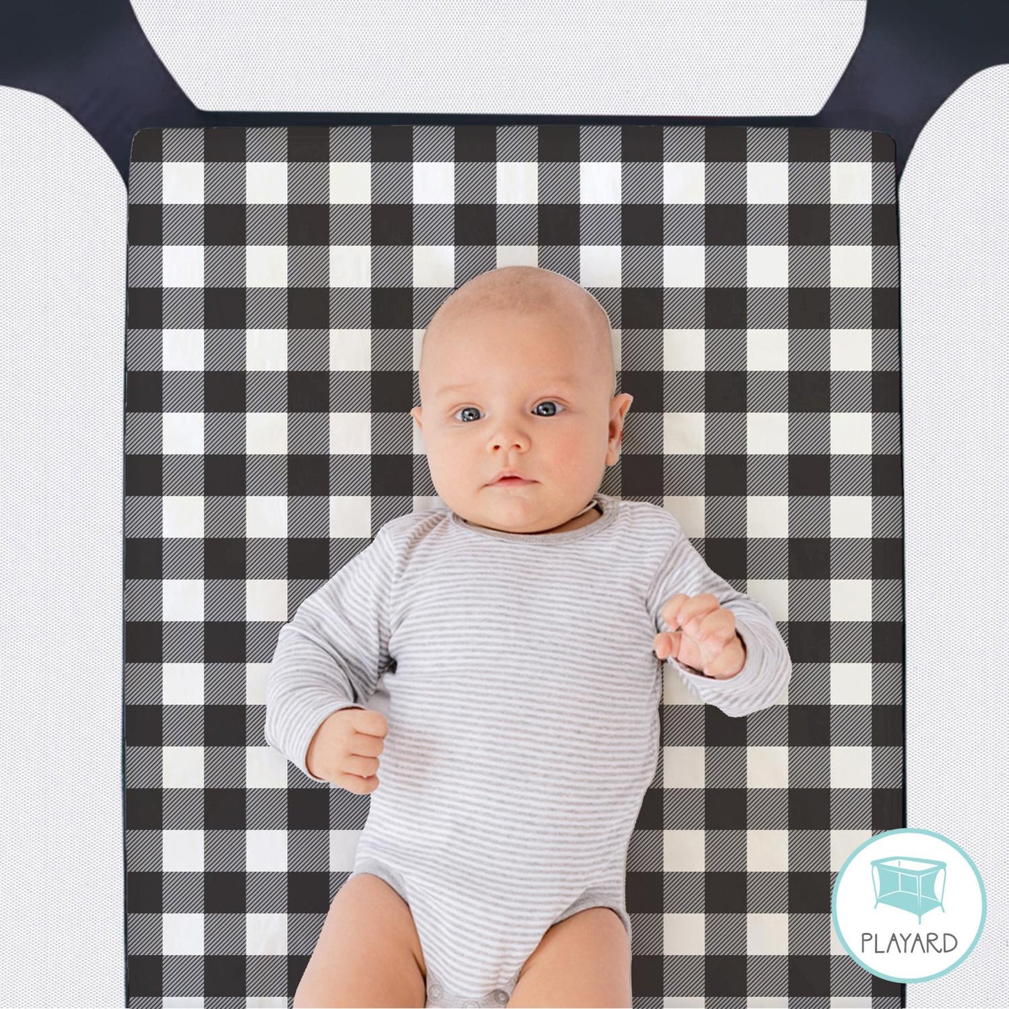 Woodland & Plaid Boy Baby Playard Mini Crib Sheets, 3-Pack by The Peanutshell