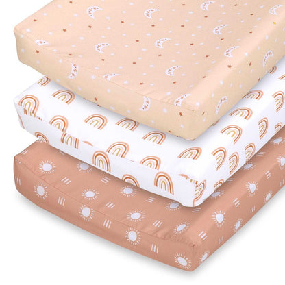 Boho Rainbow Unisex Baby Changing Pad Covers Set of 3 by The Peanutshell