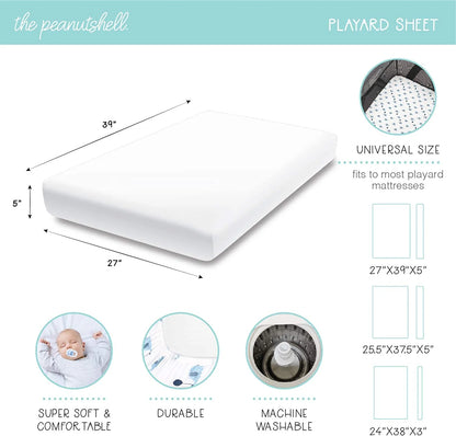 Woodland & Plaid Boy Baby Playard Mini Crib Sheets, 3-Pack by The Peanutshell