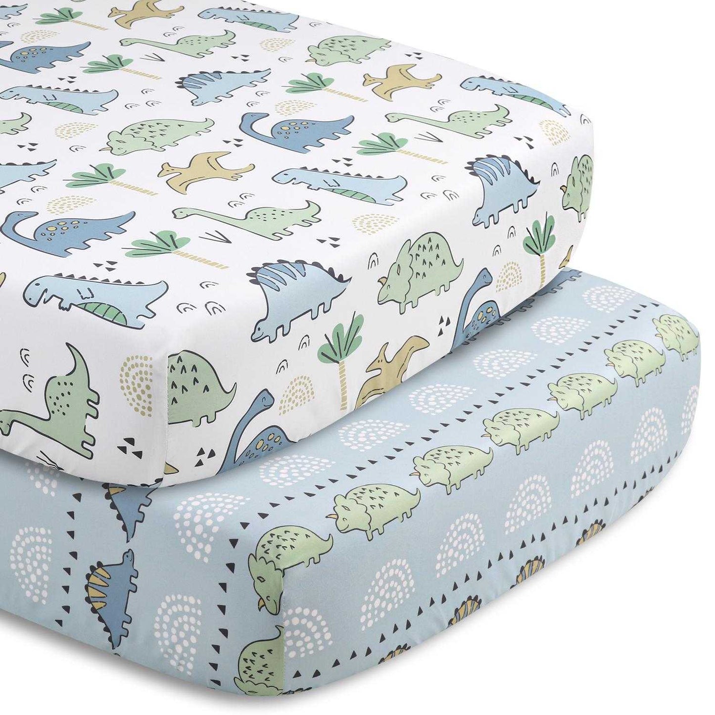 Chambray Blue Dino Dreams 5 Piece Baby Boys Crib Bedding by The Peanutshell