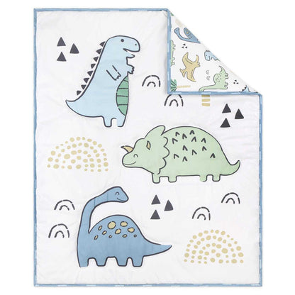 Chambray Blue Dino Dreams 5 Piece Baby Boys Crib Bedding by The Peanutshell