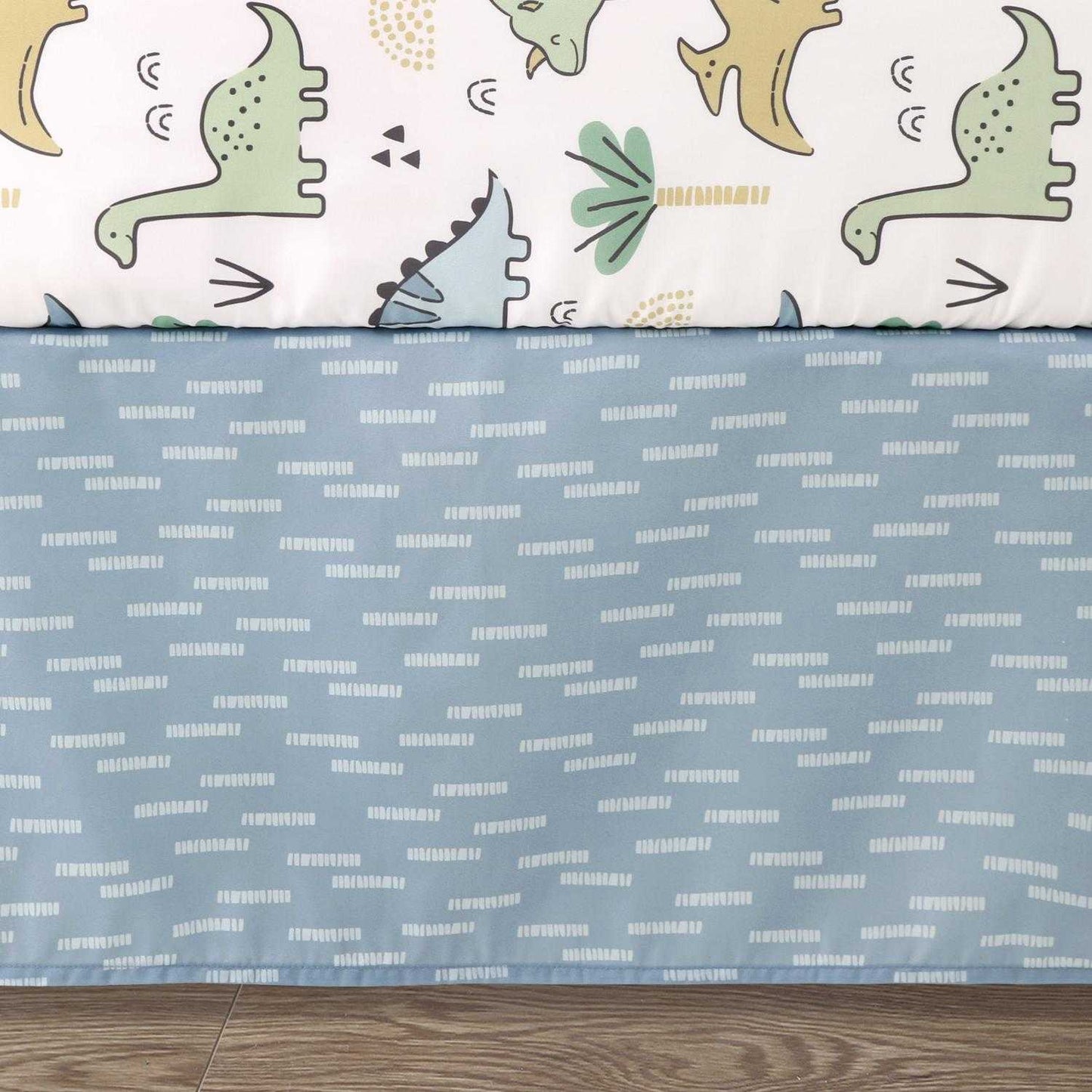 Chambray Blue Dino Dreams 5 Piece Baby Boys Crib Bedding by The Peanutshell