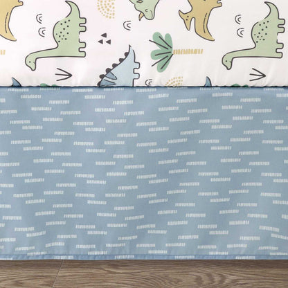 Chambray Blue Dino Dreams 5 Piece Baby Boys Crib Bedding by The Peanutshell