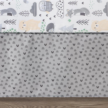 Woodscape Gray & Beige 5 Piece Unisex Baby Crib Bedding by The Peanutshell