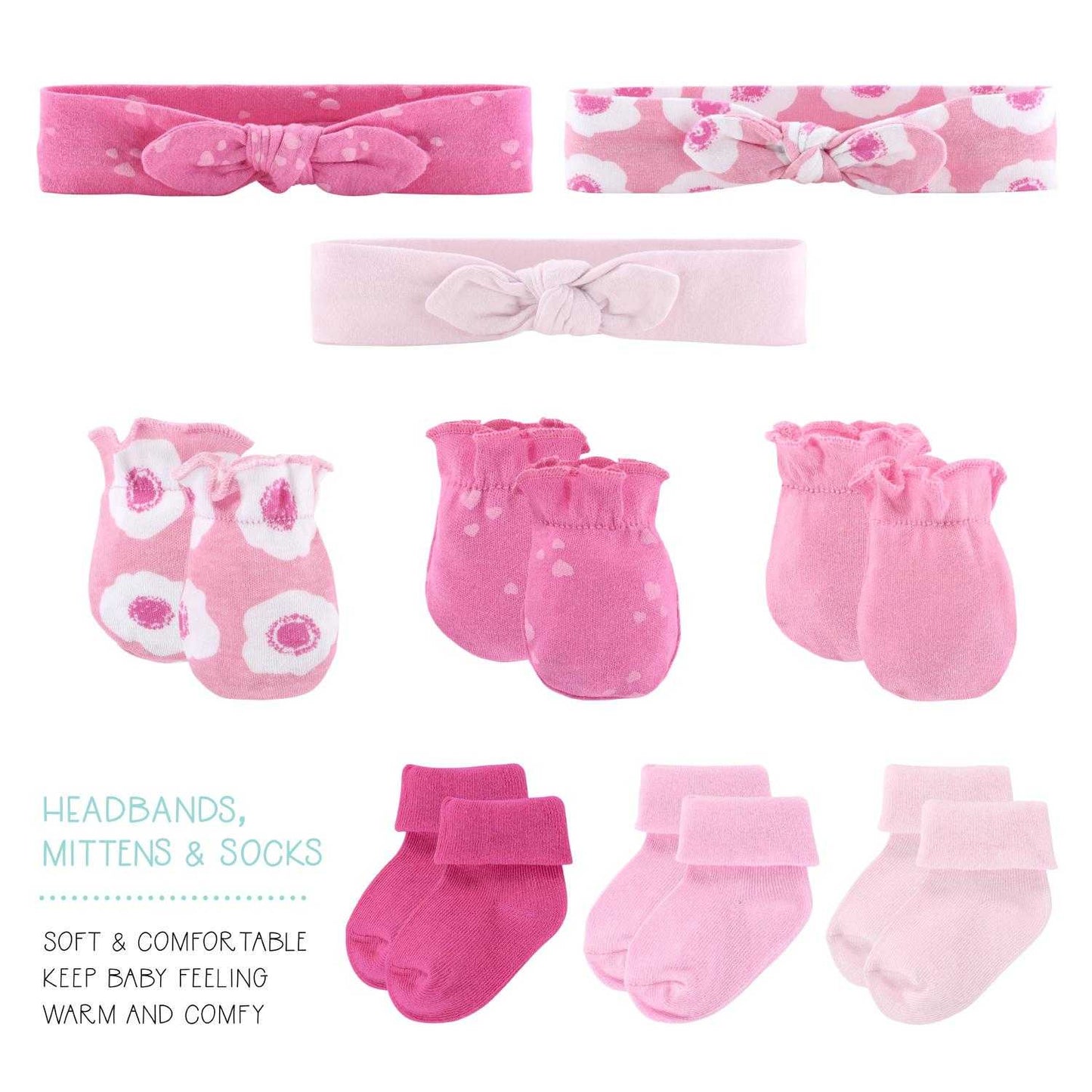 Pretty in Pink 16-Piece 100% Cotton Newborn Girl Baby Layette Gift Set