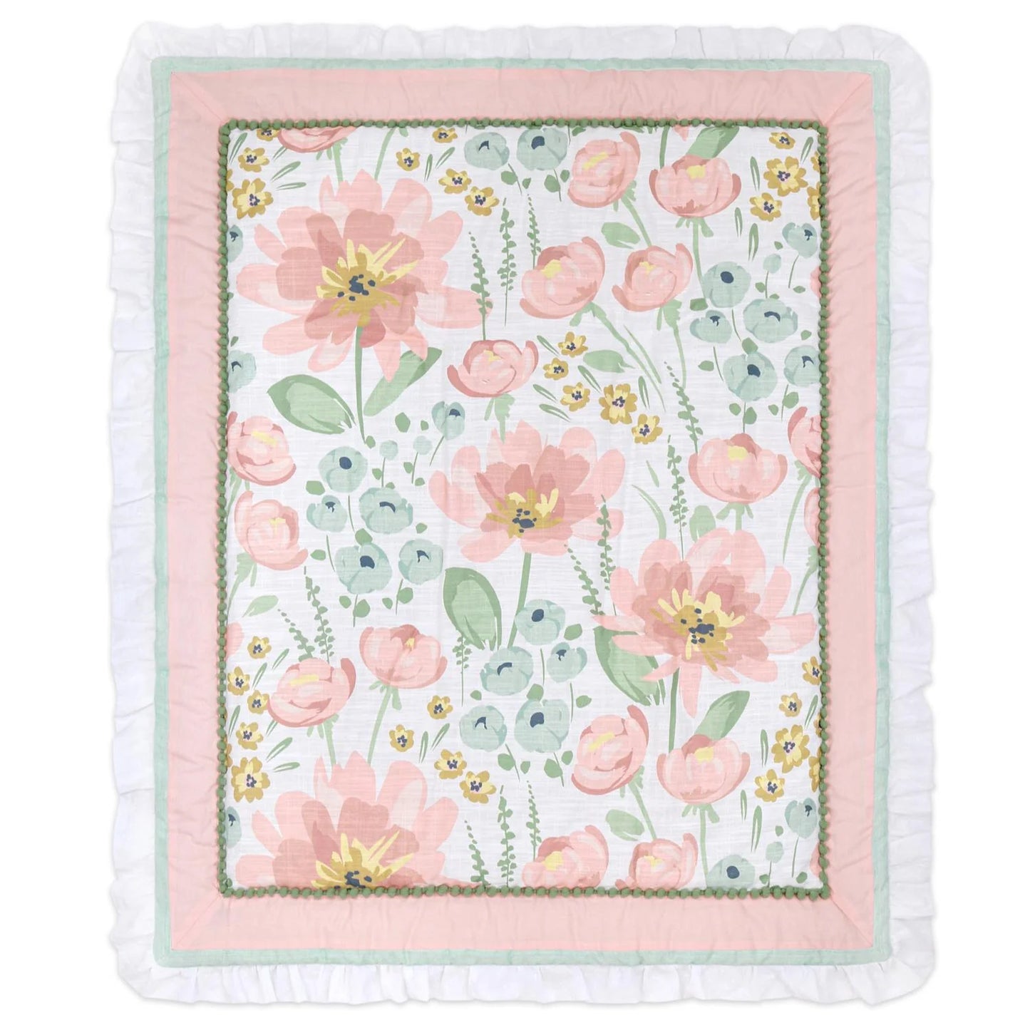 Wildflower Organic Cotton 4 Piece Baby Girls Crib Bedding Set by The Peanutshell