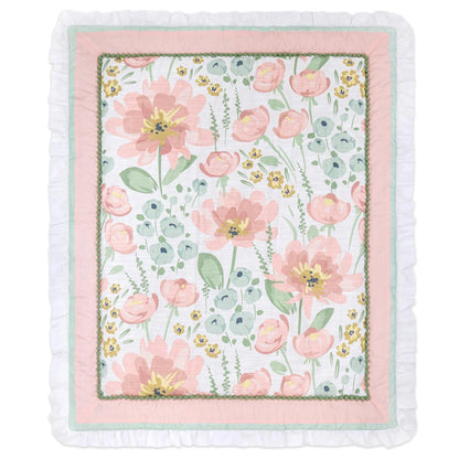 Wildflower Organic Cotton 4 Piece Baby Girls Crib Bedding Set by The Peanutshell