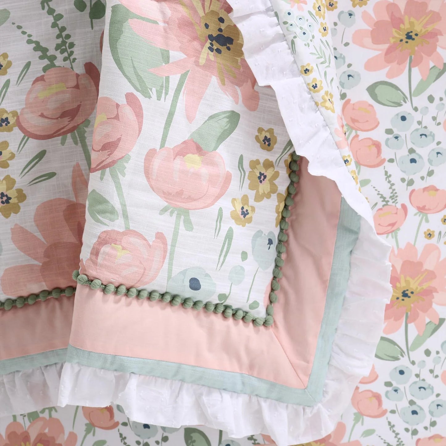 Wildflower Organic Cotton 4 Piece Baby Girls Crib Bedding Set by The Peanutshell
