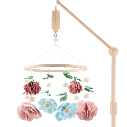 Wildflower Meadow Digital Musical Crib Mobile Set for Baby Girls by The Peanutshell