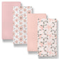 Cottage Floral Organic Cotton Baby Bassinet Sheets 4-Pack for Girls by The Peanutshell