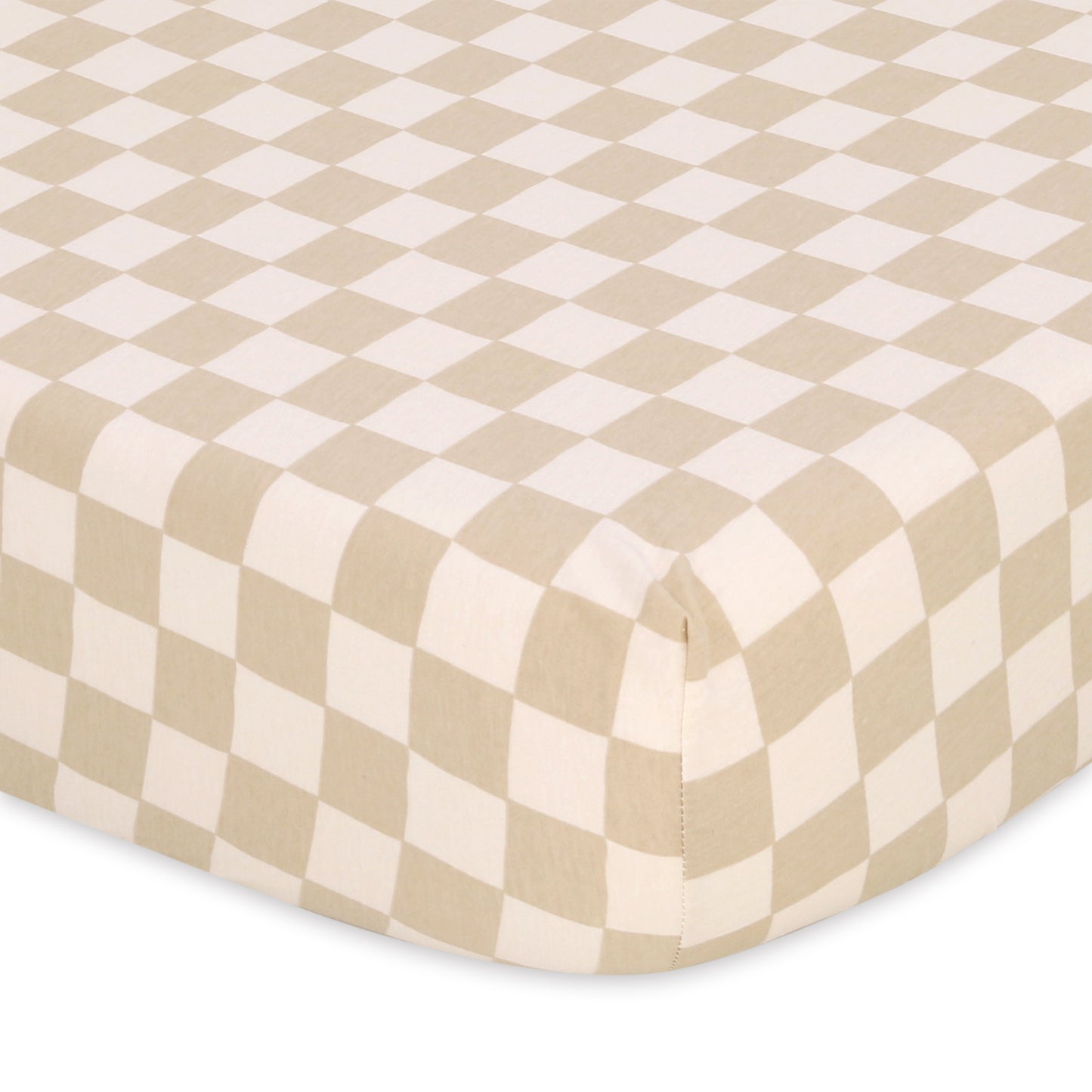 Check & Solid 4-Pack Fitted Organic Cotton Jersey Crib Sheet Set by The Peanutshell