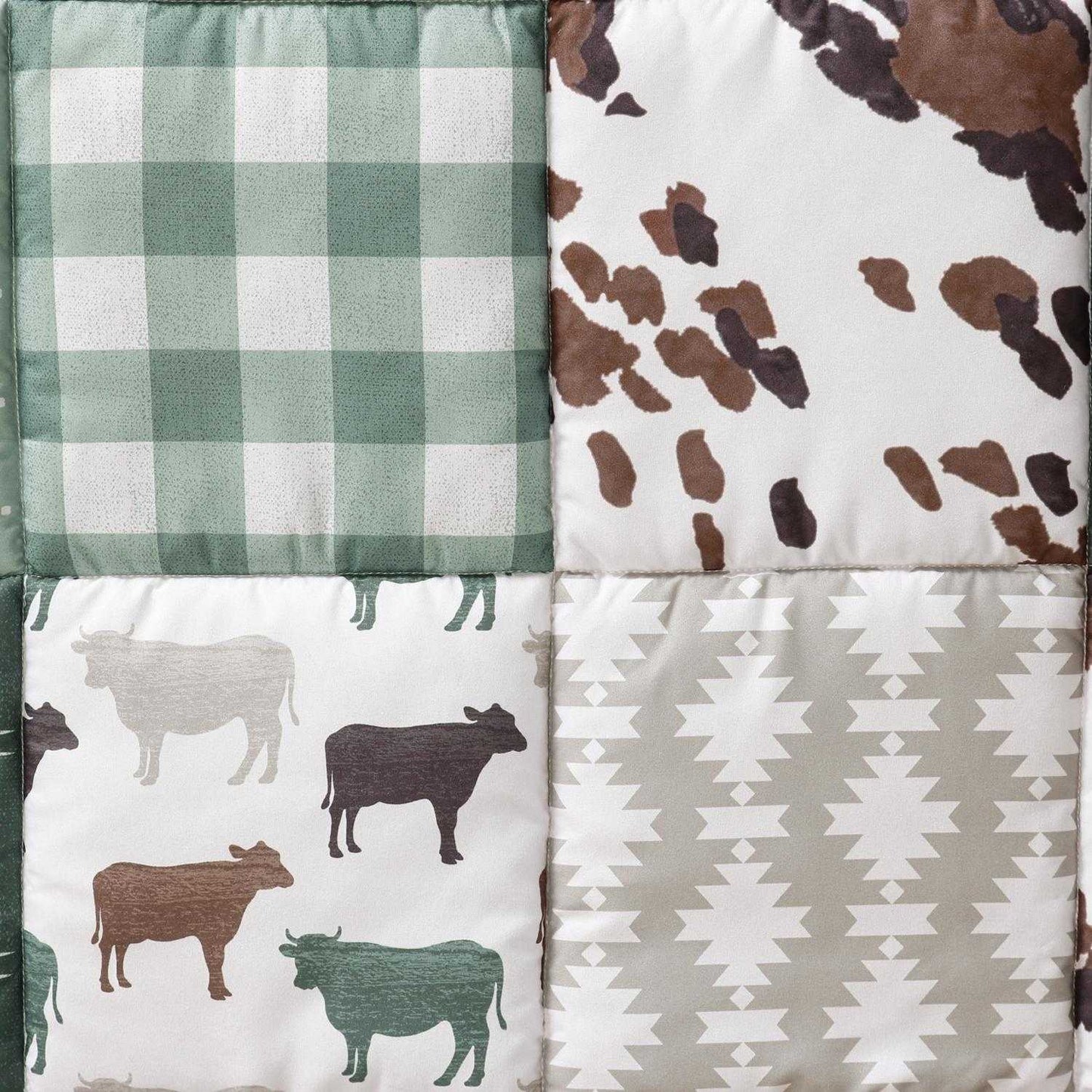 Boho Farmhouse Patchwork 3 Piece Baby Boys Crib Bedding Set by The Peanutshell