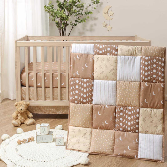 Boho Celestial Paradise 3 Piece Unisex Baby Crib Bedding Set by The Peanutshell