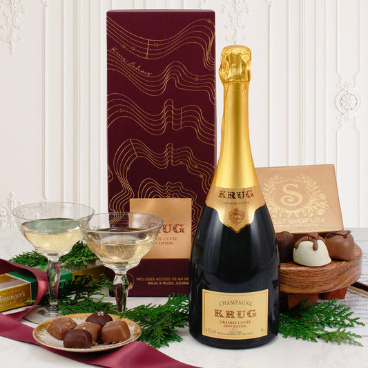 Captivating Chocolate & Truffles with Krug Champagne Wine Gift Basket
