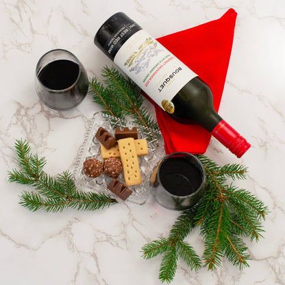 Winter Love: Luscious Holiday Sweets & Red Wine Duo Gift Box