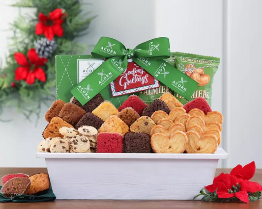 Happy Holidays: Cake, Cookie & Brownie Assortment Gift Basket