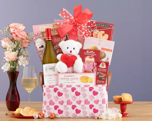 Vintners Path Chardonnay: Valentine's Day White Wine Gift Basket
