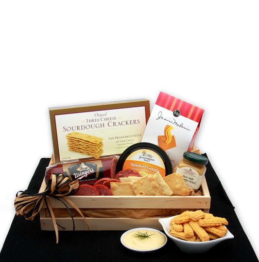 Snackers Delight Meat & Cheese Gift Crate for Any Occasion by GBDS