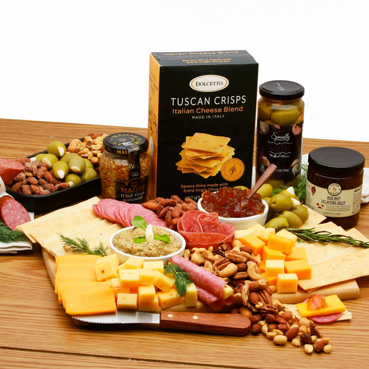 Classic Gourmet Cheese & Salami, & Snacks Wooden Charcuterie Board by GBDS