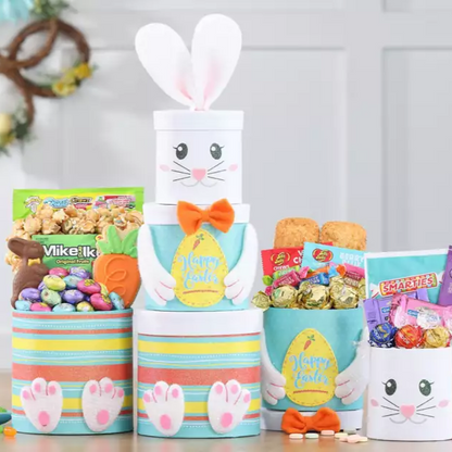 Sweet White Bunny: Chocolate & Treats Easter Gift Tower