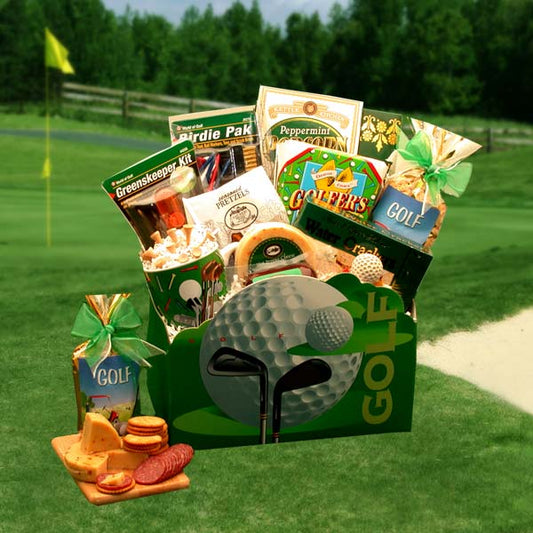 Golf Delight! Snacks & Golf Gadgets Men's Large Gift Box for Any Occasion by GBDS