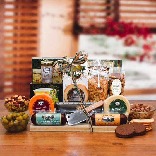 Ultimate Gourmet Nut, Cheese & Sausage Gift Basket for Any Occasion by GBDS