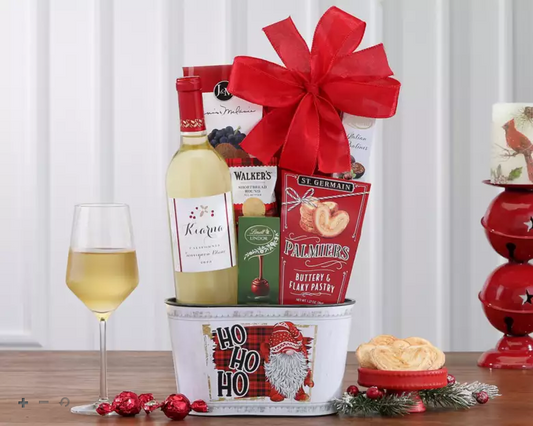 Kiarna Sauvignon Blanc: Christmas Holiday Snacks & Wine Gift Basket