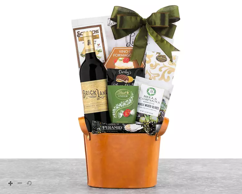 Brick Lane Mixed Gourmet & California Cabernet Red Wine Gift Basket for Any Occasion