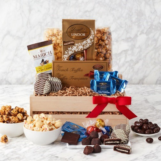 Crunch Time: Chocolate & Sweet Snacks Gift Crate for Any Occasion