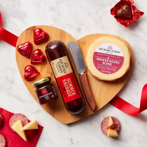Valentine’s Day Charcuterie: Heart Shaped Cheese Board Gift Set